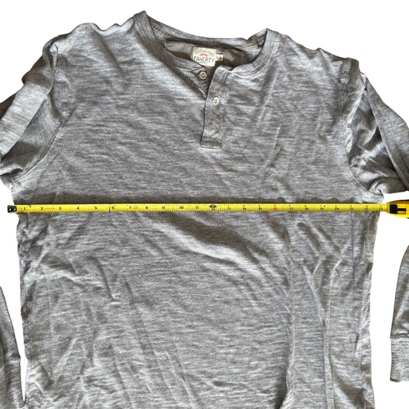 Faherty Cloud Cotton Long-Sleeve Henley Mens Size XL White & Gray Heather - Picture 5 of 10